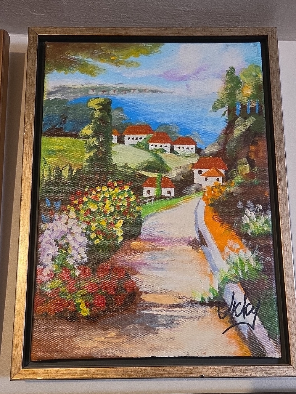 Vibrant Country Path Landscape Painting by - Multicolor